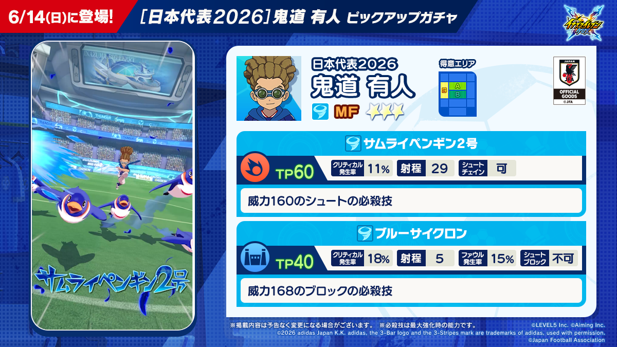 【予告】［日本代表２０２６］鬼道 有人 ピックアップガチャ